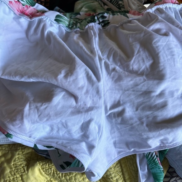 3x 2pc swim from Shein. Tropical floral wrap top and matching swim shorts. NWOT. - Picture 5 of 5